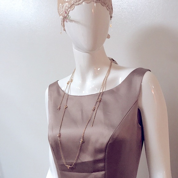 NEW 2pc Jewelry Set, Wraparound Sparkly Gold Beaded Multi-Wear Necklace+Earrings - Picture 3 of 16